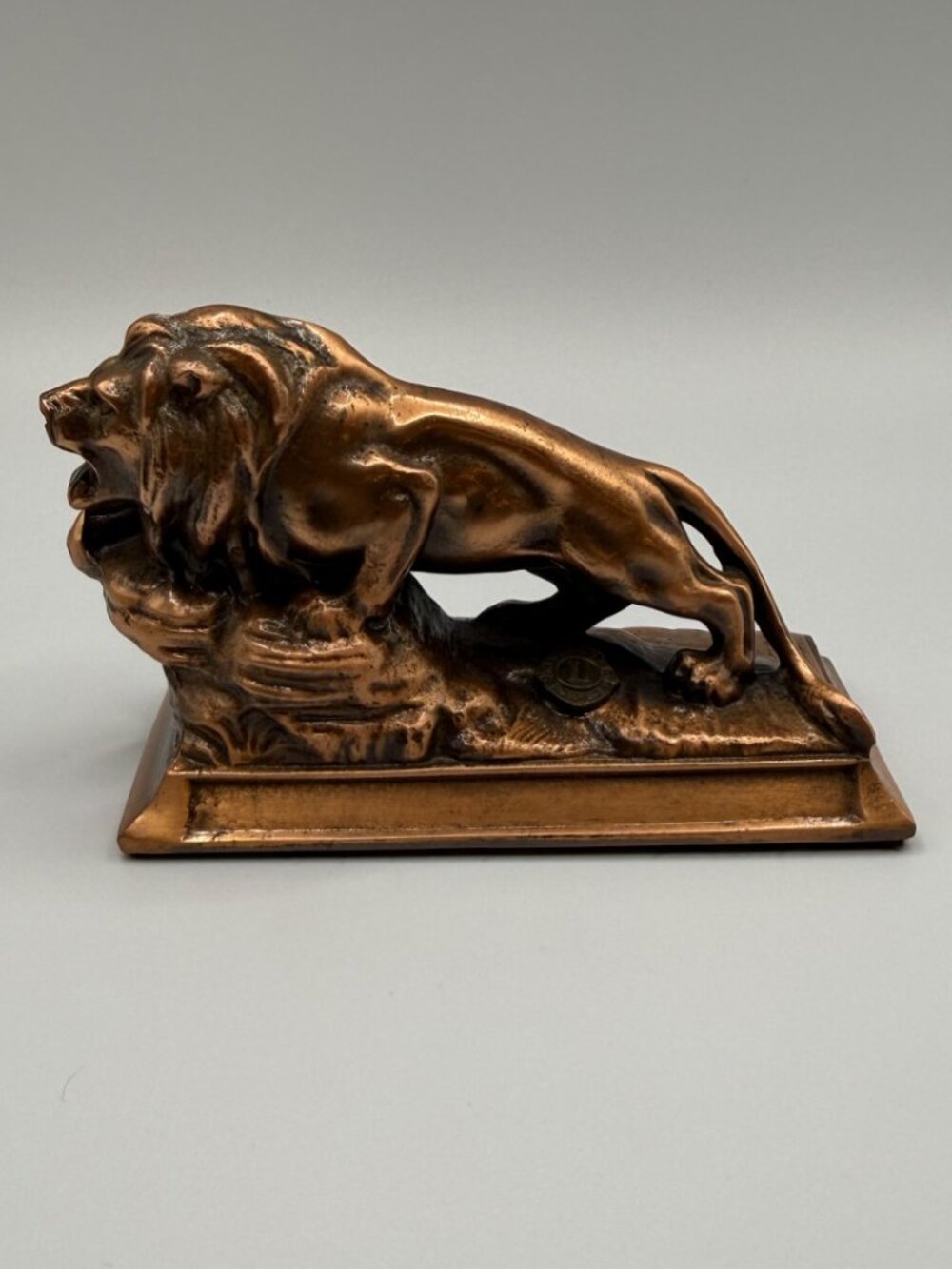 VTG Lions Club International Metal Brass Lion Paperweight